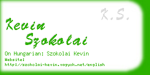 kevin szokolai business card